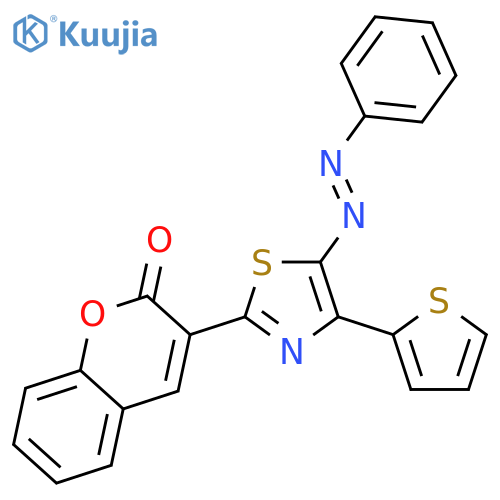 2H-1-Benzopyran-2-one, 3-[5-(phenylazo)-4-(2-thienyl)-2-thiazolyl]- structure