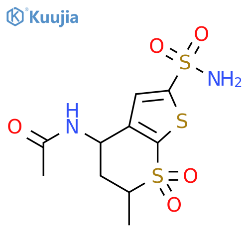 N-(4S,6S)-2-(Aminosulfonyl)-5,6-dihydro-6-methyl-7,7-dioxido-4H-thieno2,3-bthiopyran-4-ylacetamide structure