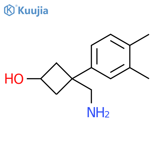 3-(aminomethyl)-3-(3,4-dimethylphenyl)cyclobutan-1-ol structure
