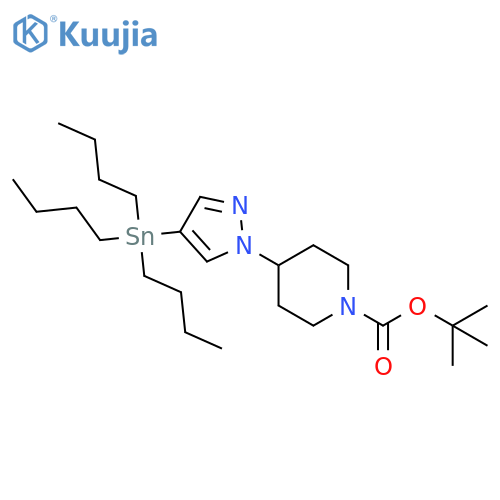 tert-Butyl 4-(4-(tributylstannyl)pyrazol-1-yl)piperidine-1-carboxylate structure