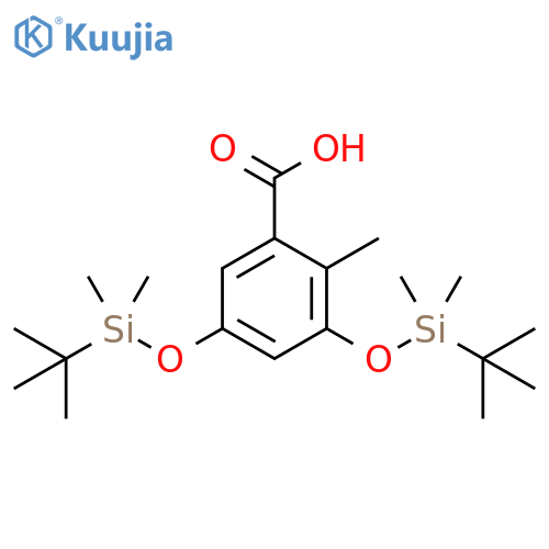 Benzoic acid, 3,5-bis[[(1,1-dimethylethyl)dimethylsilyl]oxy]-2-methyl- structure