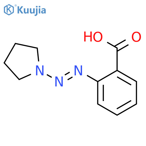 Benzoic acid, 2-(1-pyrrolidinylazo)- structure