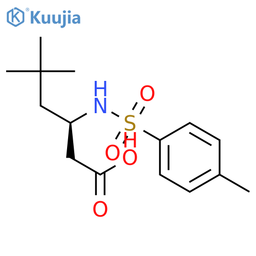 Hexanoic acid, 5,5-dimethyl-3-[[(4-methylphenyl)sulfonyl]amino]-, (R)- structure