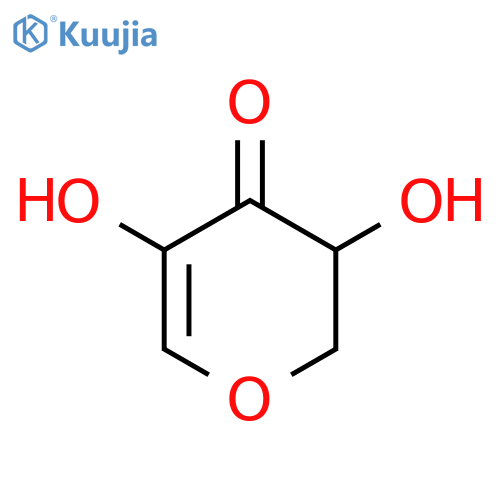 2,3-dihydro-3,5-dihydroxy-(4H)-pyran-4-one structure