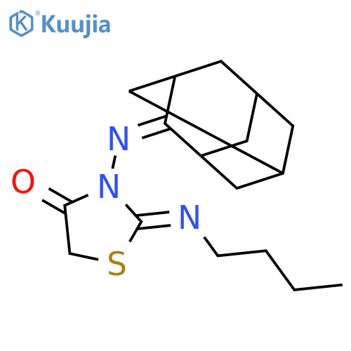 4-Thiazolidinone, 2-(butylimino)-3-(tricyclo[3.3.1.13,7]decylideneamino)- structure
