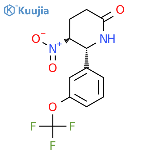 2-Piperidinone, 5-nitro-6-[3-(trifluoromethoxy)phenyl]-, (5R,6R)-rel- structure