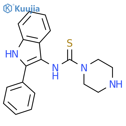 1-Piperazinecarbothioamide, N-(2-phenyl-1H-indol-3-yl)- structure