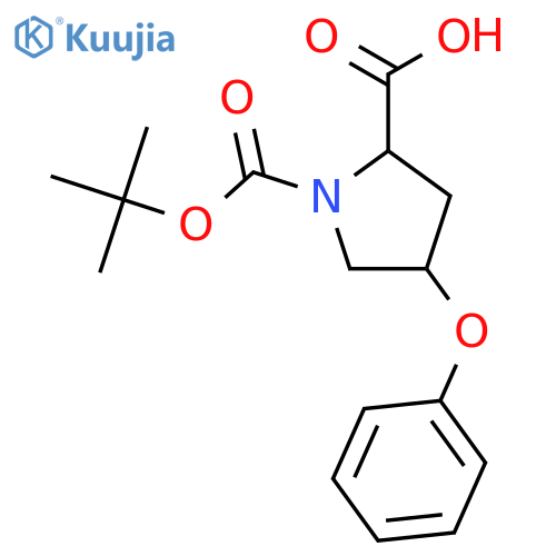 (2S,4R)-Boc-4-phenoxy-pyrrolidine-2-carboxylic acid structure