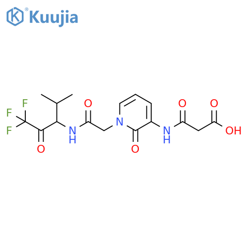 Propanoic acid,3-[[1,2-dihydro-2-oxo-1-[2-oxo-2-[[3,3,3-trifluoro-1-(1-methylethyl)-2-oxopropyl]amino]ethyl]-3-pyridinyl]amino]-3-oxo- structure