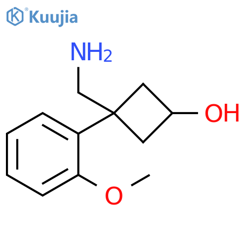 3-(aminomethyl)-3-(2-methoxyphenyl)cyclobutan-1-ol structure