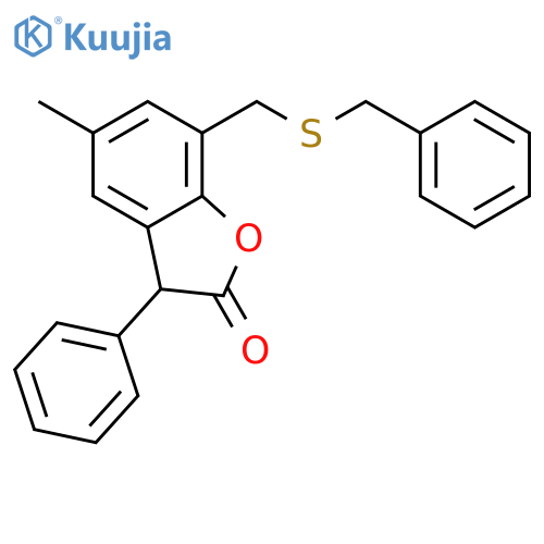 2(3H)-Benzofuranone, 5-methyl-3-phenyl-7-[[(phenylmethyl)thio]methyl]- structure