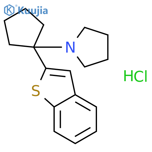 Pyrrolidine, 1-(1-benzo[b]thien-2-ylcyclopentyl)-, hydrochloride structure