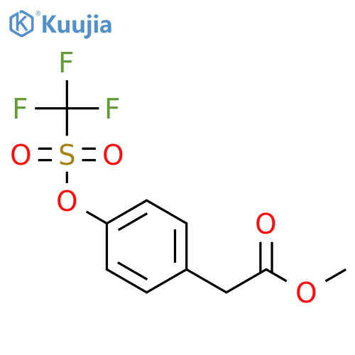 methyl 2-(4-(((trifluoromethyl)sulfonyl)oxy)phenyl)acetate structure