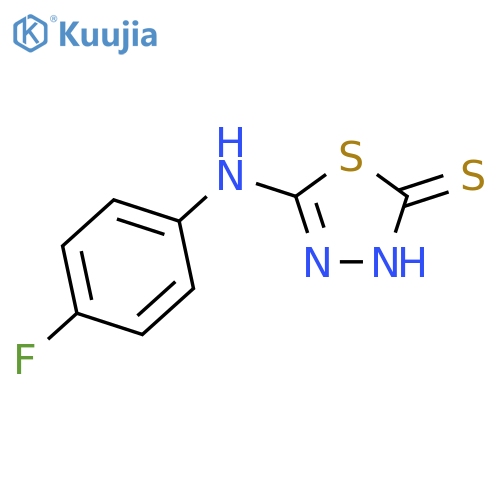 5-(4-fluorophenyl)amino-1,3,4-thiadiazole-2-thiol structure