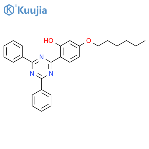 2-(4,6-Diphenyl-1,3,5-triazine-2-yl)-5-(hexyl)oxyphenol structure