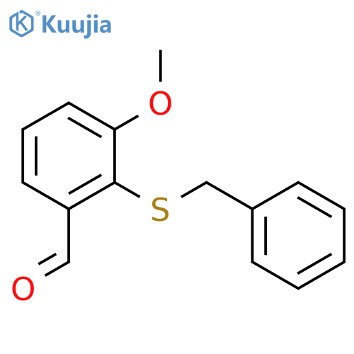 Benzaldehyde, 3-methoxy-2-[(phenylmethyl)thio]- structure