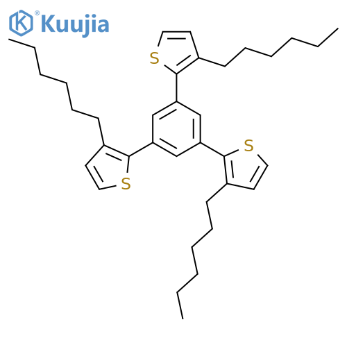 Thiophene, 2,2',2''-(1,3,5-benzenetriyl)tris[3-hexyl- structure