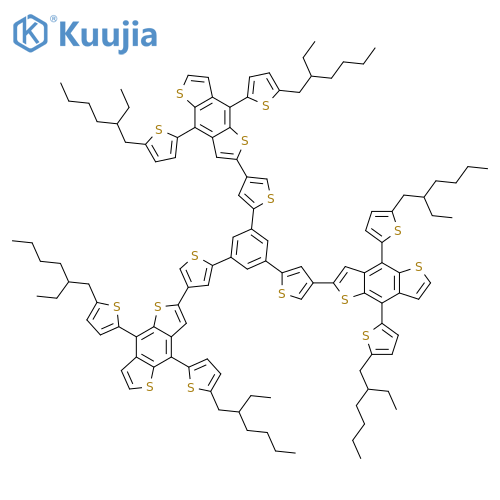 Benzo[1,2-b:4,5-b']dithiophene, 2,2',2''-(1,3,5-benzenetriyltri-2,4-thiophenediyl)tris[4,8-bis[5-(2-ethylhexyl)-2-thienyl]- structure