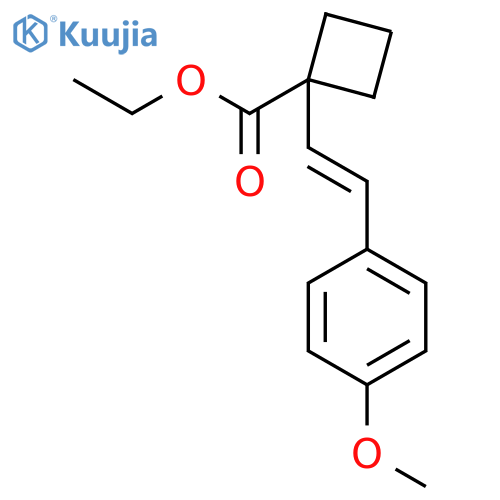 Cyclobutanecarboxylic acid, 1-[(1E)-2-(4-methoxyphenyl)ethenyl]-, ethyl ester structure