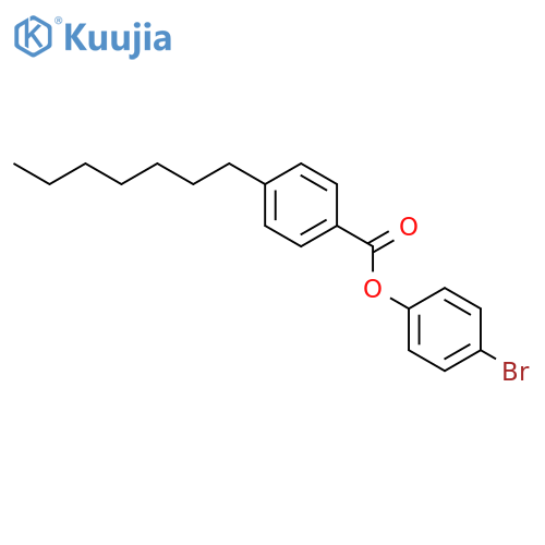 Benzoic acid, 4-heptyl-, 4-bromophenyl ester structure