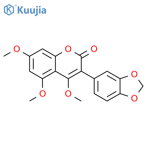 2H-1-Benzopyran-2-one,3-(1,3-benzodioxol-5-yl)-4,5,7-trimethoxy- structure