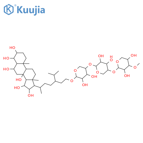 Stigmastane-3,4,6,8,15,16-hexol, 29-[(O-3-O-methyl-β-D-xylopyranosyl-(1→4)-O-β-D-xylopyranosyl-(1→4)-β-D-xylopyranosyl)oxy]-, (3β,4β,5α,6α,15β,16β,24R)- (9CI) structure