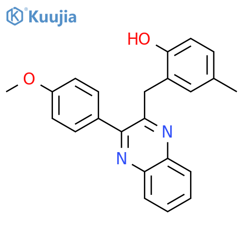 Phenol, 2-[[3-(4-methoxyphenyl)-2-quinoxalinyl]methyl]-4-methyl- structure