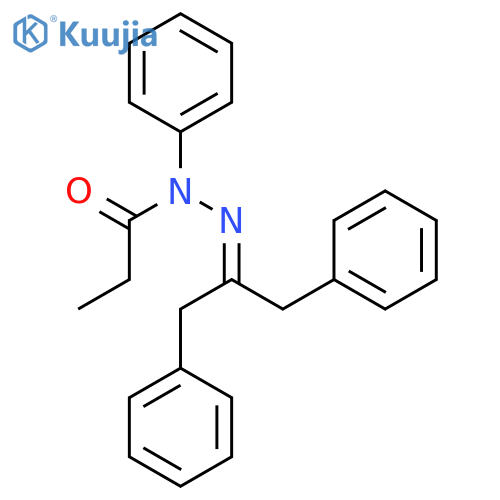 Propanoic acid, phenyl[2-phenyl-1-(phenylmethyl)ethylidene]hydrazide structure