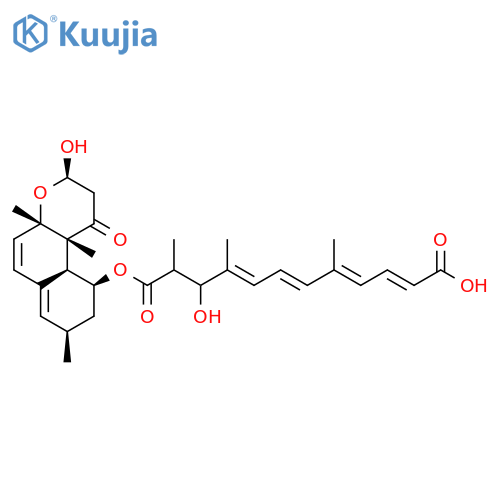 2,4,6,8-Dodecatetraenedioicacid, 10-hydroxy-5,9,11-trimethyl-,12-[(3R,4aR,8S,10S,10aS,10bR)-2,3,4a,8,9,10,10a,10b-octahydro-3-hydroxy-4a,8,10b-trimethyl-1-oxo-1H-naphtho[2,1-b]pyran-10-yl]ester, (2E,4E,6E,8E,10R,11S)- structure