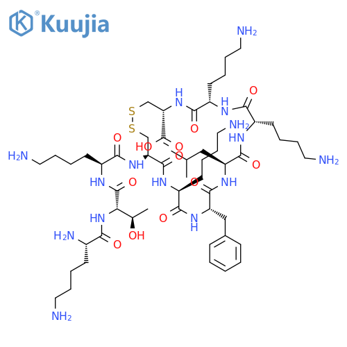 L-Cysteine,L-lysyl-L-threonyl-L-lysyl-L-cysteinyl-L-lysyl-L-phenylalanyl-L-leucyl-L-lysyl-L-lysyl-,cyclic (4®10)-disulfide (9CI) structure