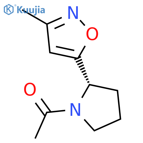 Pyrrolidine, 1-acetyl-2-(3-methyl-5-isoxazolyl)-, (S)- structure