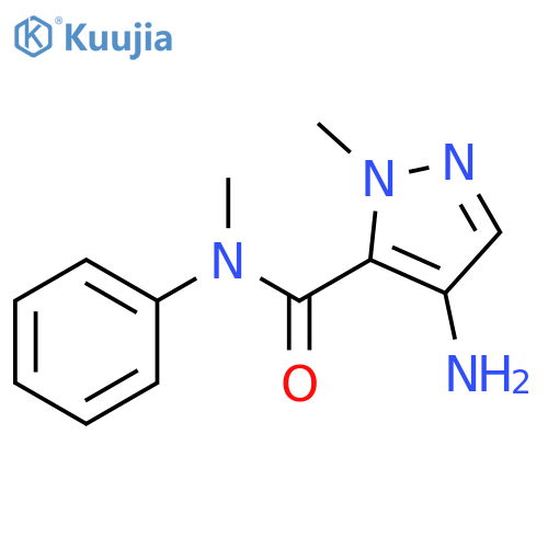 4-amino-N,1-dimethyl-N-phenyl-1H-pyrazole-5-carboxamide structure