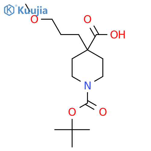 1-(tert-butoxy)carbonyl-4-(3-methoxypropyl)piperidine-4-carboxylic acid structure
