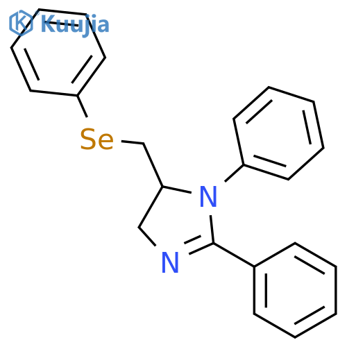 1H-Imidazole, 4,5-dihydro-1,2-diphenyl-5-[(phenylseleno)methyl]- structure