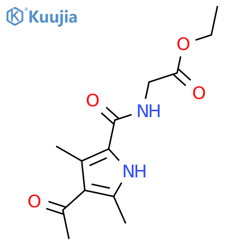 Glycine, N-[(4-acetyl-3,5-dimethyl-1H-pyrrol-2-yl)carbonyl]-, ethyl ester structure