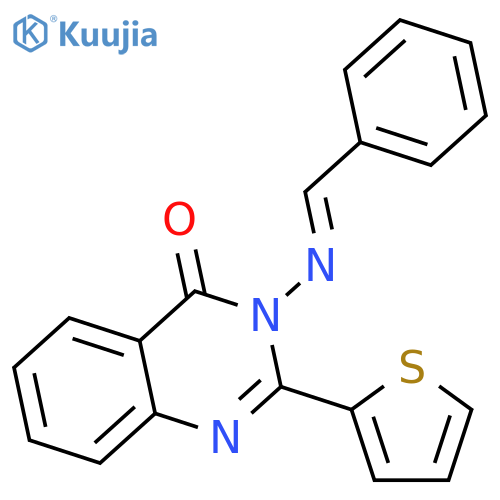 4(3H)-Quinazolinone, 3-[(phenylmethylene)amino]-2-(2-thienyl)- structure
