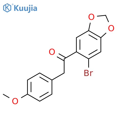 Ethanone, 1-(6-bromo-1,3-benzodioxol-5-yl)-2-(4-methoxyphenyl)- structure