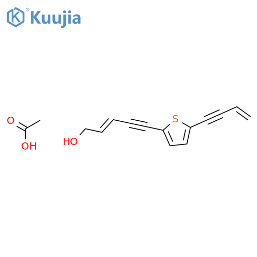 2-Penten-4-yn-1-ol, 5-[5-(3-buten-1-ynyl)-2-thienyl]-, acetate, (E)- structure