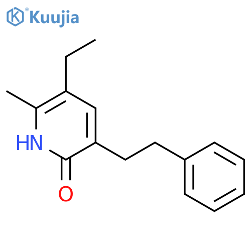 2(1H)-PYRIDINONE, 5-ETHYL-6-METHYL-3-(2-PHENYLETHYL)- structure