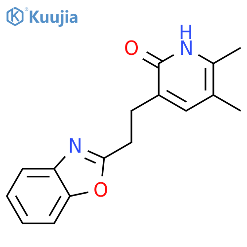 2(1H)-Pyridinone, 3-[2-(2-benzoxazolyl)ethyl]-5,6-dimethyl- structure