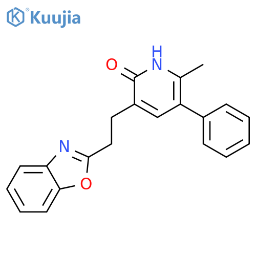 2(1H)-Pyridinone, 3-[2-(2-benzoxazolyl)ethyl]-6-methyl-5-phenyl- structure