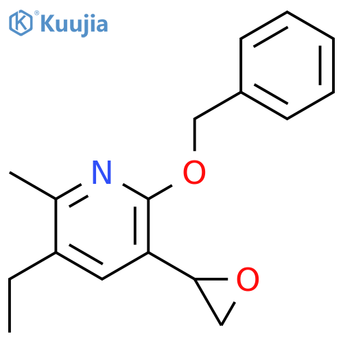Pyridine, 3-ethyl-2-methyl-5-oxiranyl-6-(phenylmethoxy)- structure