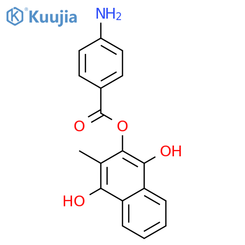 1,2,4-Naphthalenetriol,3-methyl-, 2-(4-aminobenzoate) structure