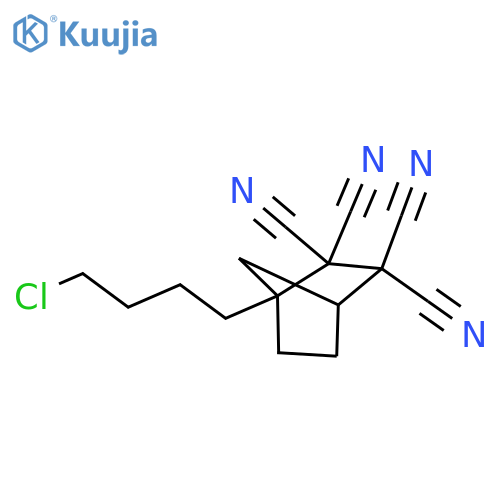 Bicyclo[2.2.1]heptane-2,2,3,3-tetracarbonitrile, 1-(4-chlorobutyl)- structure