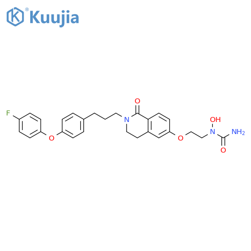 Urea,N-[2-[[2-[3-[4-(4-fluorophenoxy)phenyl]propyl]-1,2,3,4-tetrahydro-1-oxo-6-isoquinolinyl]oxy]ethyl]-N-hydroxy- structure