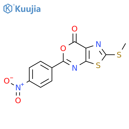 7H-Thiazolo[5,4-d][1,3]oxazin-7-one, 2-(methylthio)-5-(4-nitrophenyl)- structure