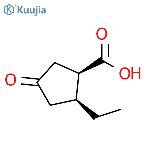 Cyclopentanecarboxylicacid, 2-ethyl-4-oxo-, (1R,2S)-rel- structure