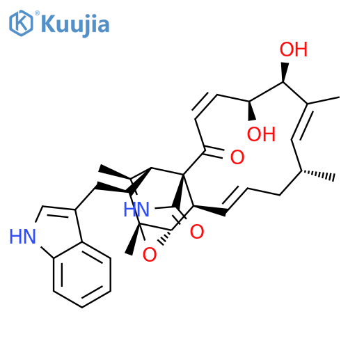 [13]Cytochalasa-13,17,21-triene-1,23-dione,6,7-epoxy-19,20-dihydroxy-10-(1H-indol-3-yl)-16,18-dimethyl- (9CI) structure