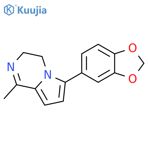 Pyrrolo[1,2-a]pyrazine, 6-(1,3-benzodioxol-5-yl)-3,4-dihydro-1-methyl- structure