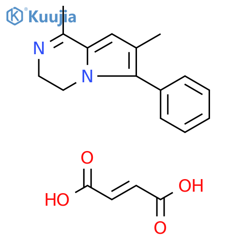 Pyrrolo[1,2-a]pyrazine, 3,4-dihydro-1,7-dimethyl-6-phenyl-,(E)-2-butenedioate (3:2) structure